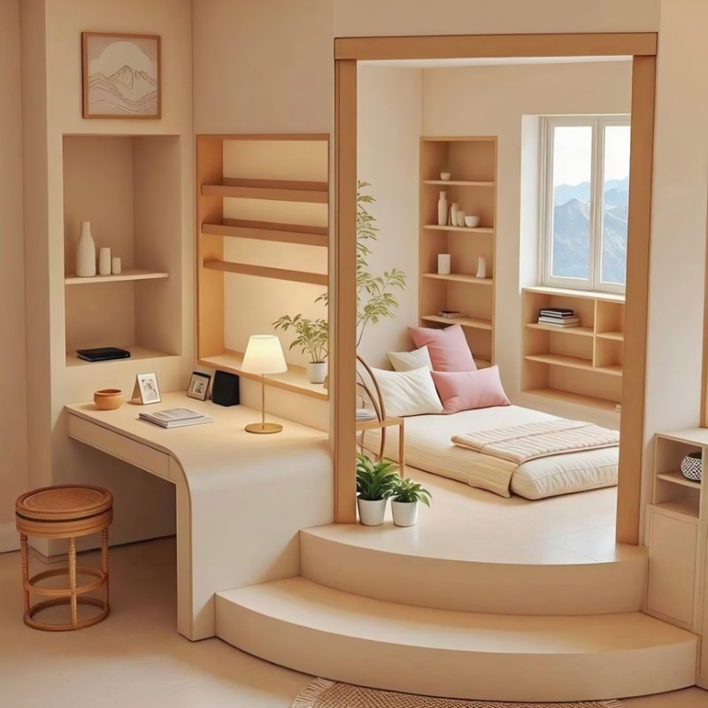 Không gian nội thất phòng ngủ ấm cúng và thư giãn