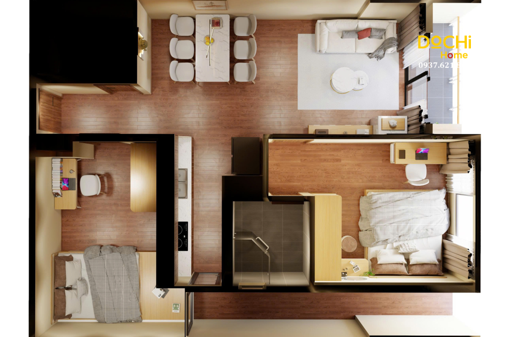 Thiết Kế Nội Thất Căn Hộ Akari Bình Tân 75m2