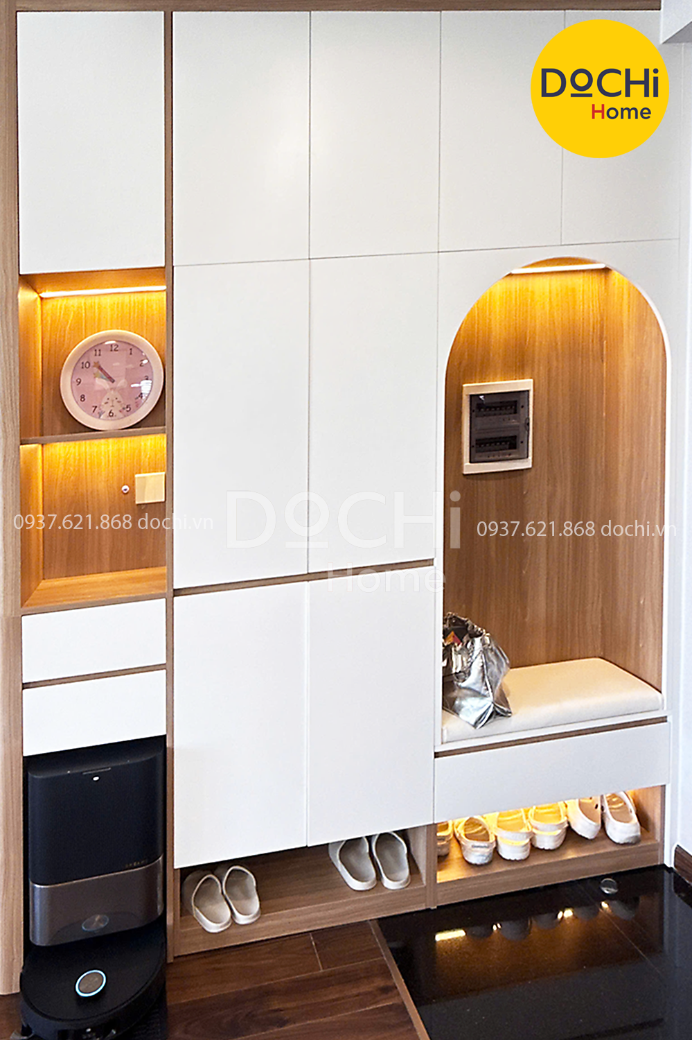 Tủ giày tích hợp - Ngăn nắp ngay cửa ra vào