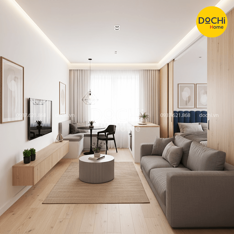 Gợi ý những mẫu thiết kế nội thất căn hộ 30m2 đẹp, hiện đại