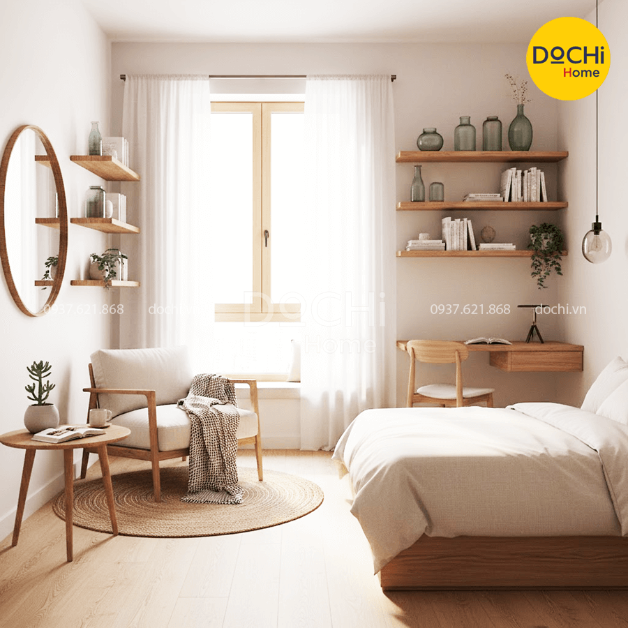 Mẫu thiết kế nội thất căn hộ 30m2 có cửa sổ