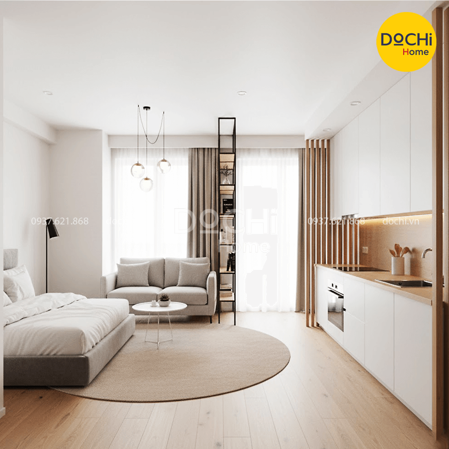Mẫu thiết kế nội thất căn hộ studio 30m2