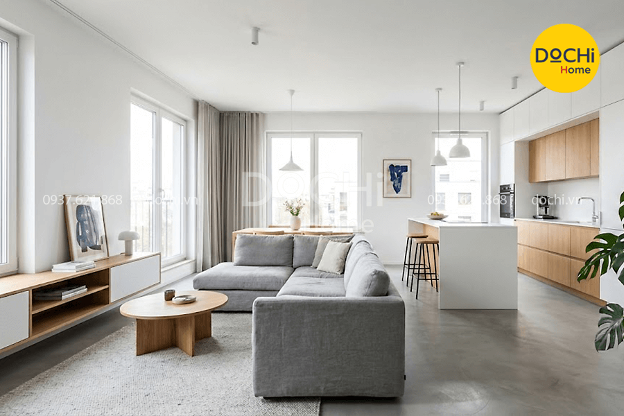 Gợi ý các mẫu thiết kế nội thất căn hộ 55m2 đẹp, không gian tiện nghi