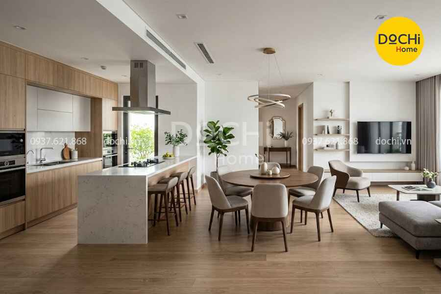 Bố trí nội thất hợp lý cho không gian căn hộ 130m2