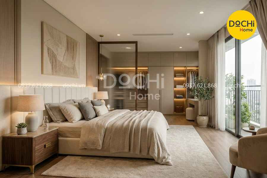 Thiết kế phòng ngủ master chung cư 130m2