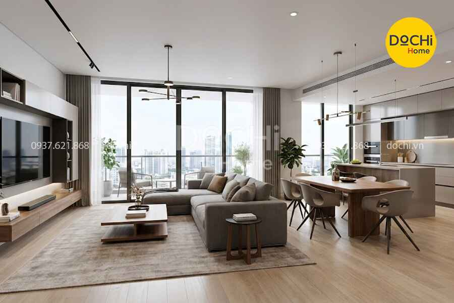 15+ Mẫu thiết kế nội thất căn hộ 130m2 đẹp, hiện đại