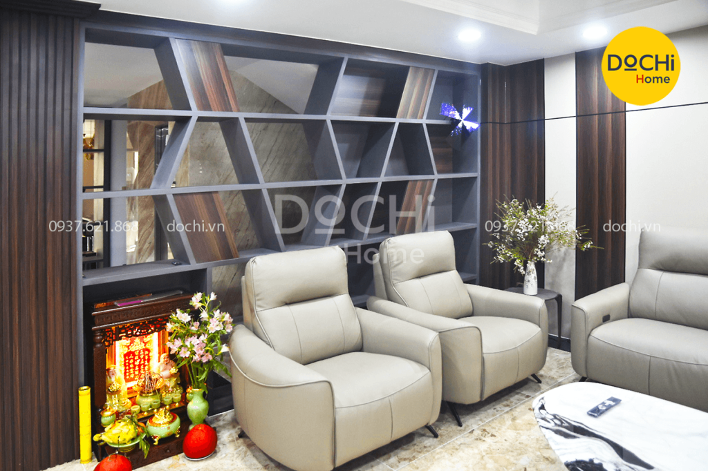 Hệ vách sofa và kệ tủ trang trí