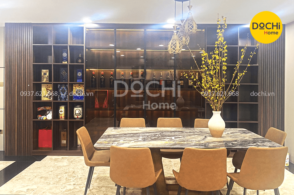 Hệ tủ rượu và bàn ăn