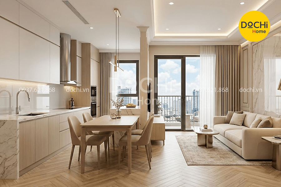 Thiết kế chung cư 64m2 phong cách Luxury ấn tượng