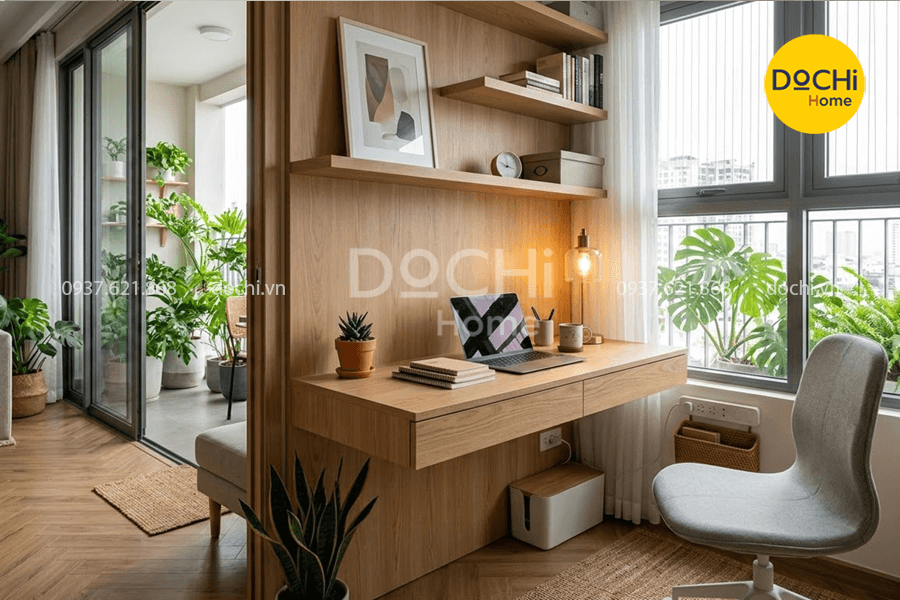 Bố trí nội thất khu vực làm việc, học tập tại nhà