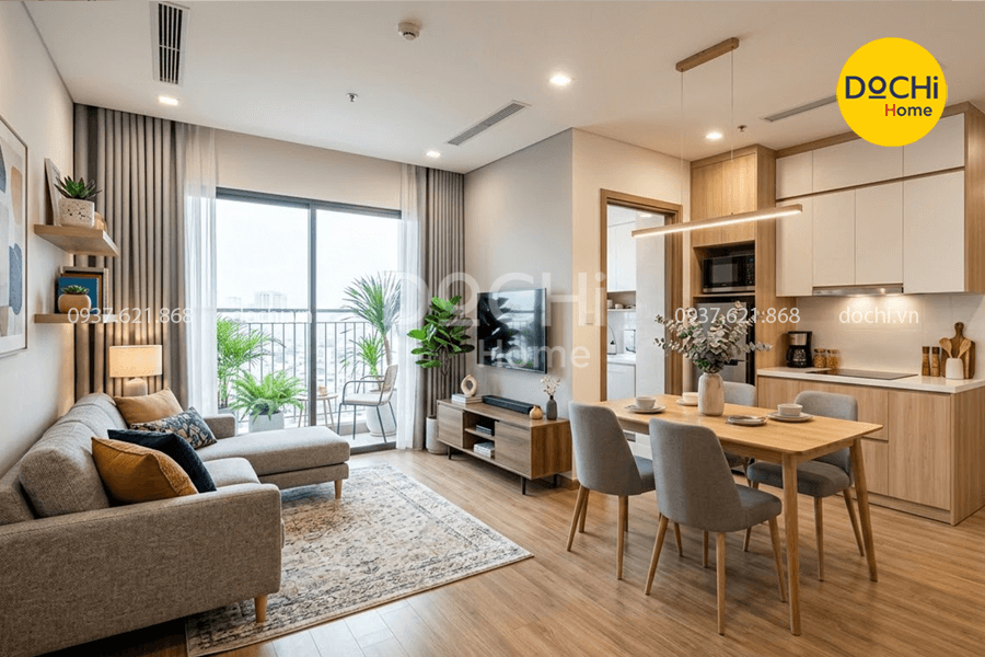19+ Mẫu thiết kế nội thất chung cư 68m2 hiện đại, đầy đủ tiện nghi