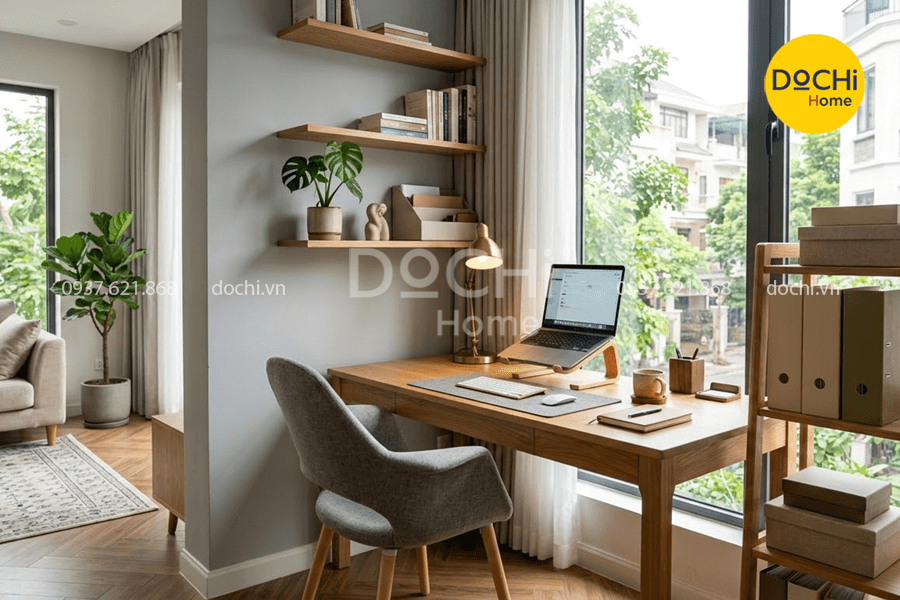 Bố trí nội thất khu vực làm việc, học tập tại nhà