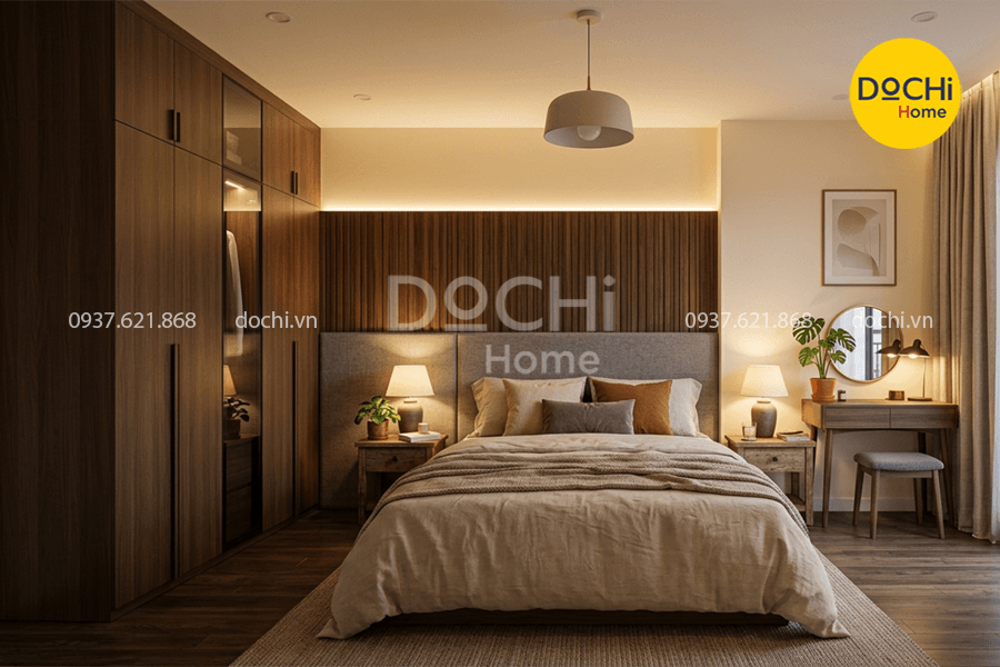 Bố trí nội thất phòng ngủ Master