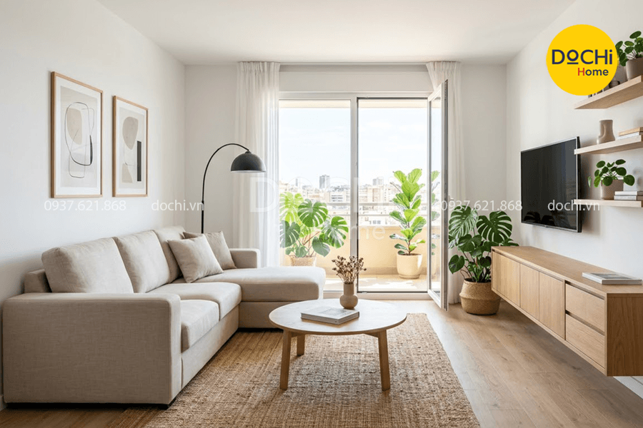 Bố trí nội thất phòng khách ngăn nắp