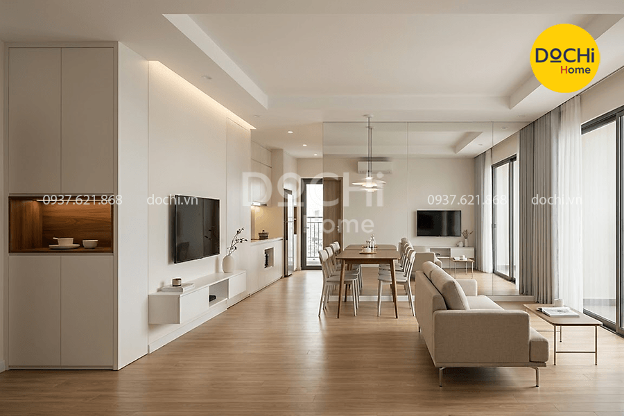 Tuyệt chiêu "nới rộng" không gian khi thiết kế nội thất chung cư 78m2