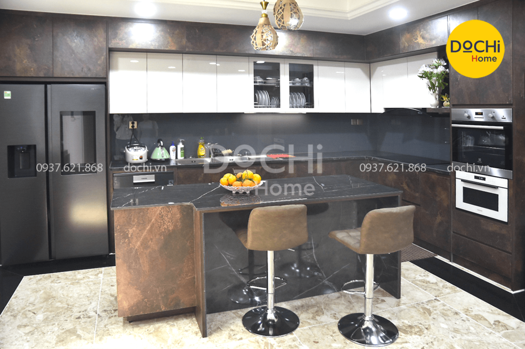 Hệ tủ bếp và bàn đảo bếp