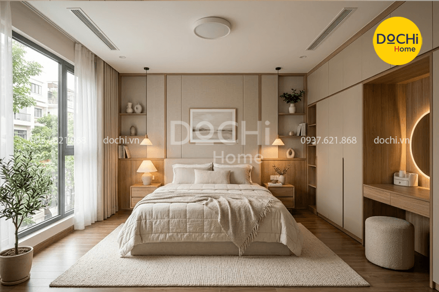 Bố trí nội thất phòng ngủ Master