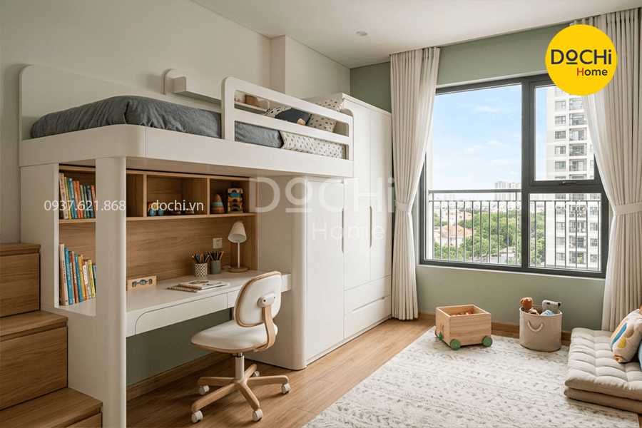 Bố trí nội thất phòng ngủ cho bé