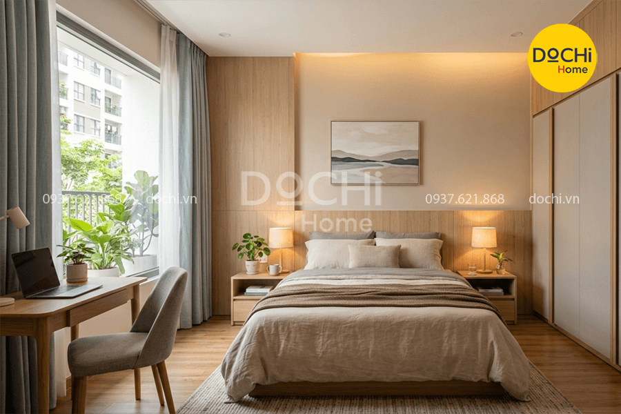 Bố trí nội thất phòng ngủ Master