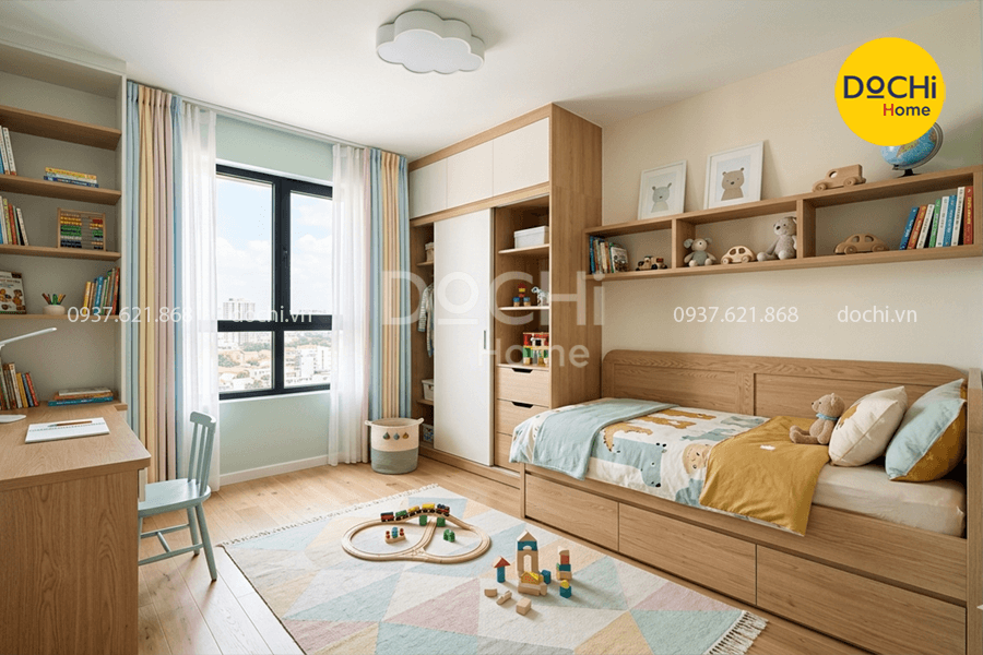 Bố trí nội thất phòng ngủ cho bé