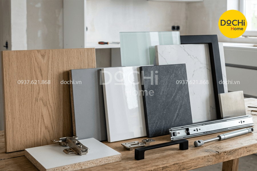 Nguyên vật liệu sử dụng để thi công nội thất chung cư tại DOCHI HOME