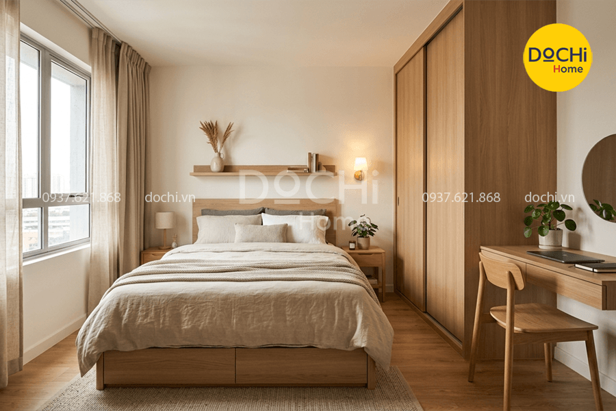 Thiết kế nội thất phòng ngủ cho căn hộ 40m2