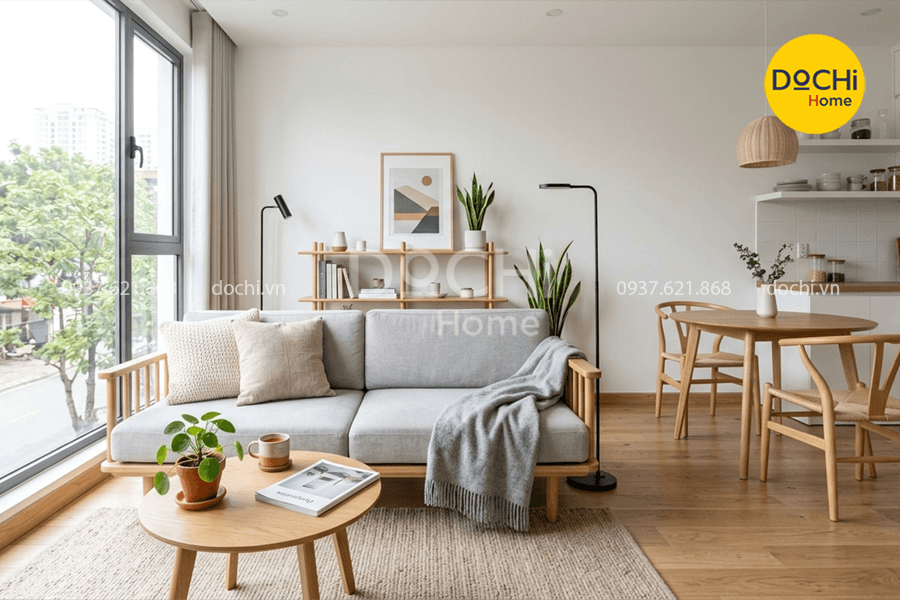 Mẫu thiết kế nội thất căn hộ 40m2 phong cách Scandinavian