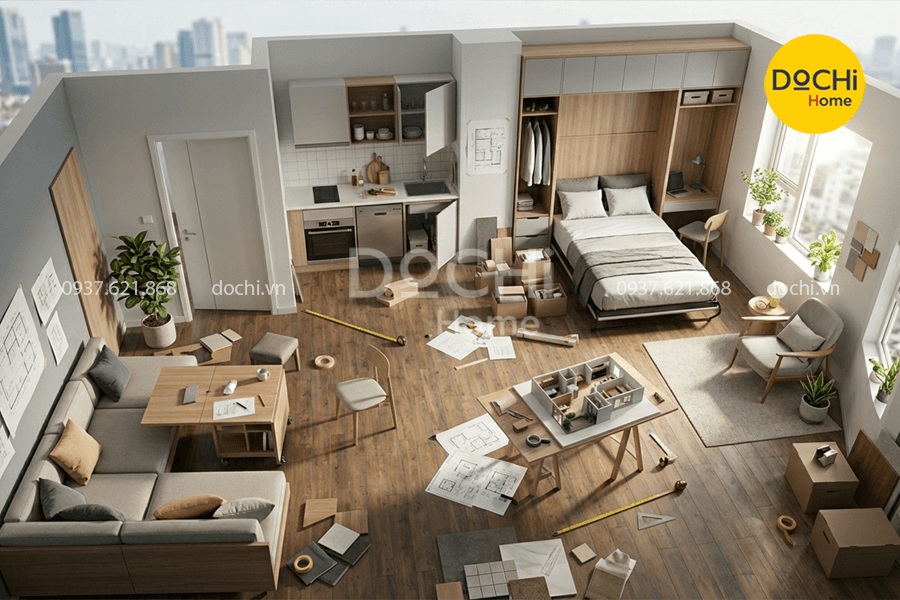 Thách thức khi thiết kế nội thất căn hộ 40m2