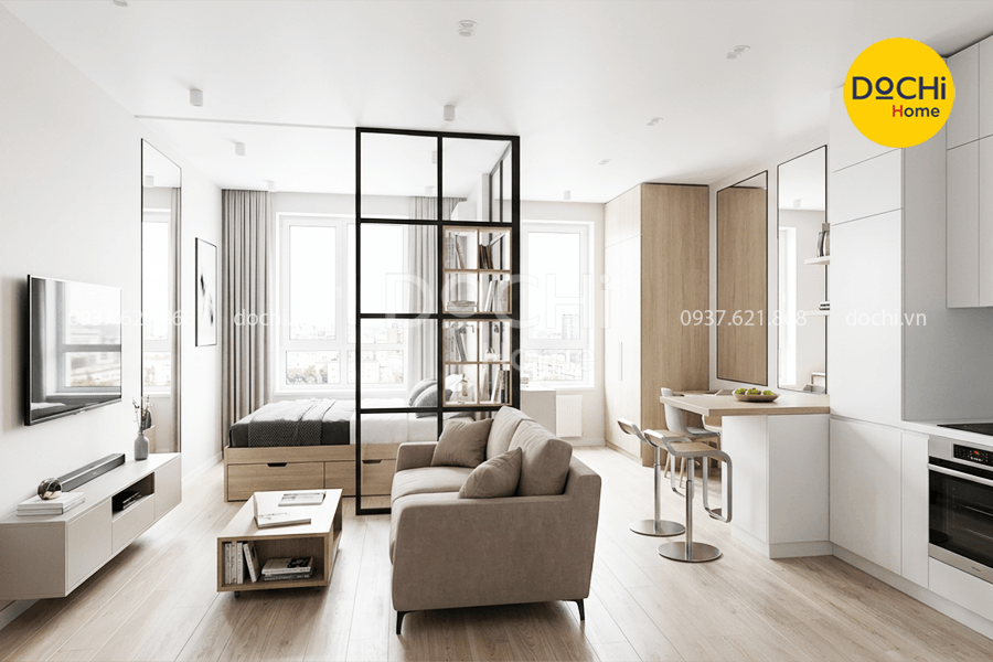 16+ Mẫu thiết kế nội thất căn hộ 40m2 hiện đại, tối ưu không gian