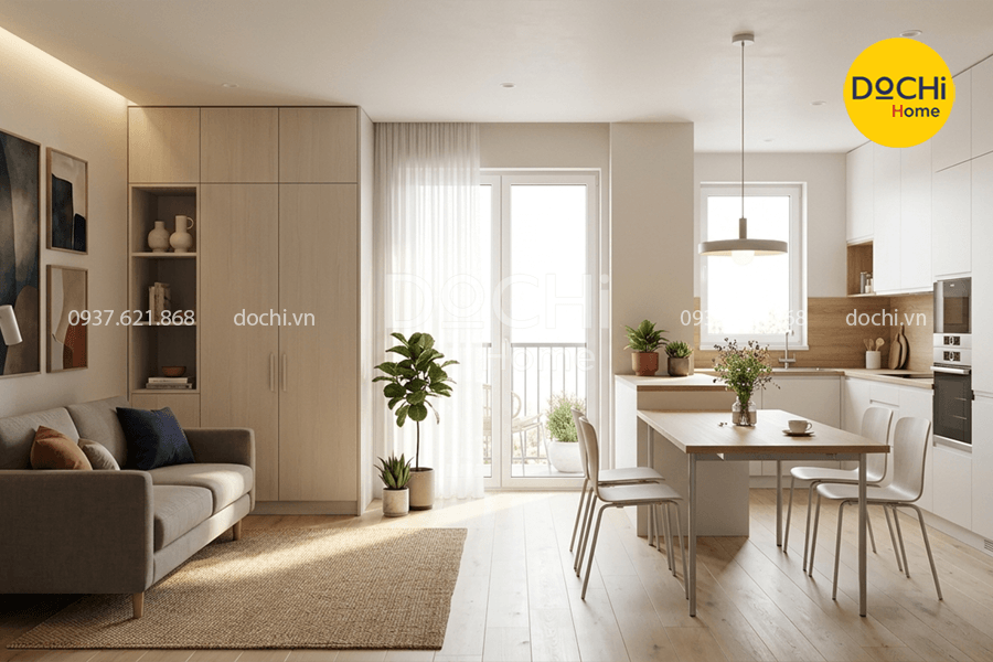 Lưu ý khi thiết kế nội thất căn hộ 65m2