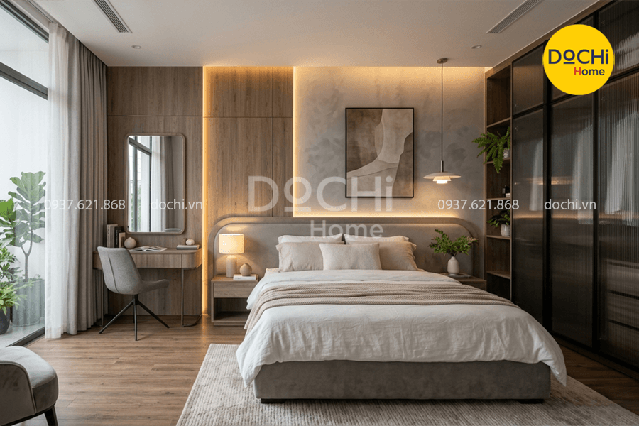 Phòng ngủ Master trong thiết kế nội thất nhà phố