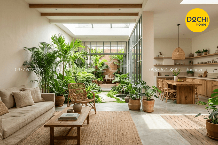 Phong cách thiết kế nội thất nhà phố Tropical