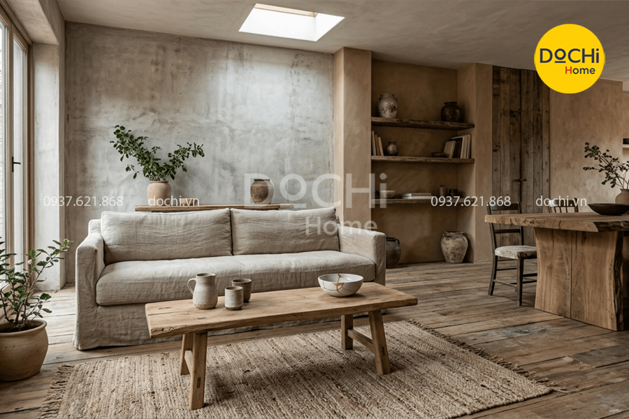 Phong cách thiết kế nội thất nhà phố Wabi Sabi