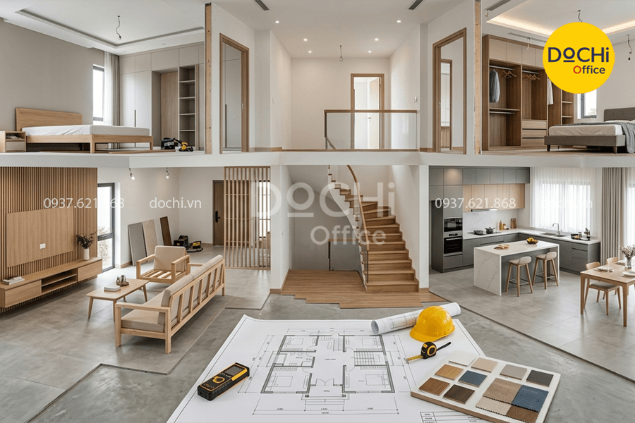 Thi công nội thất nhà phố trọn gói bao gồm những gì?