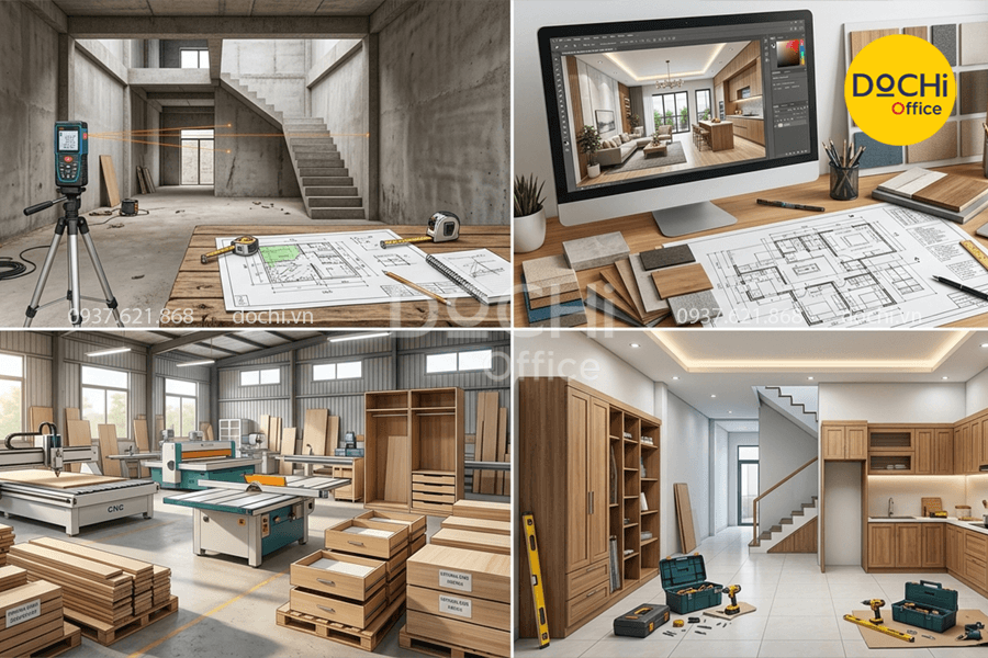 Quy trình thi công nội thất nhà phố trọn gói