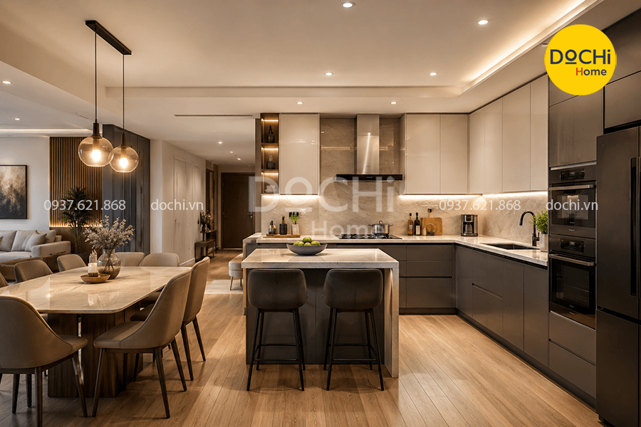 Thiết kế nội thất bếp cho căn hộ 105m2