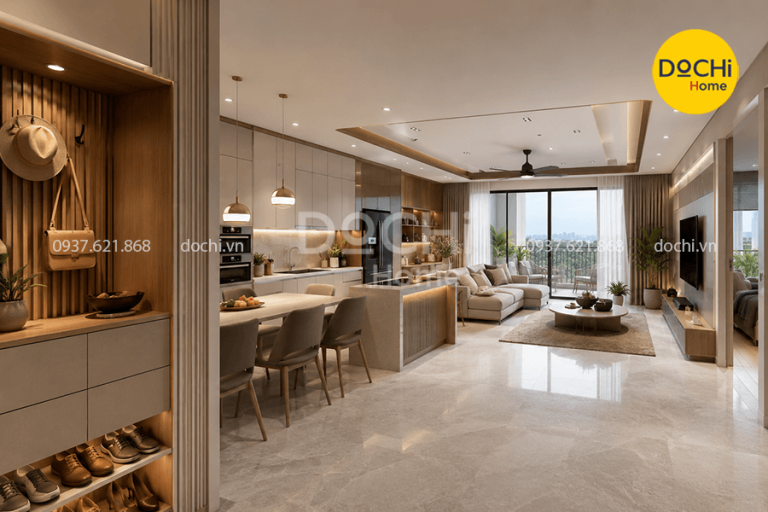 20+ Mẫu thiết kế nội thất căn hộ 105m2 đẹp, hiện đại