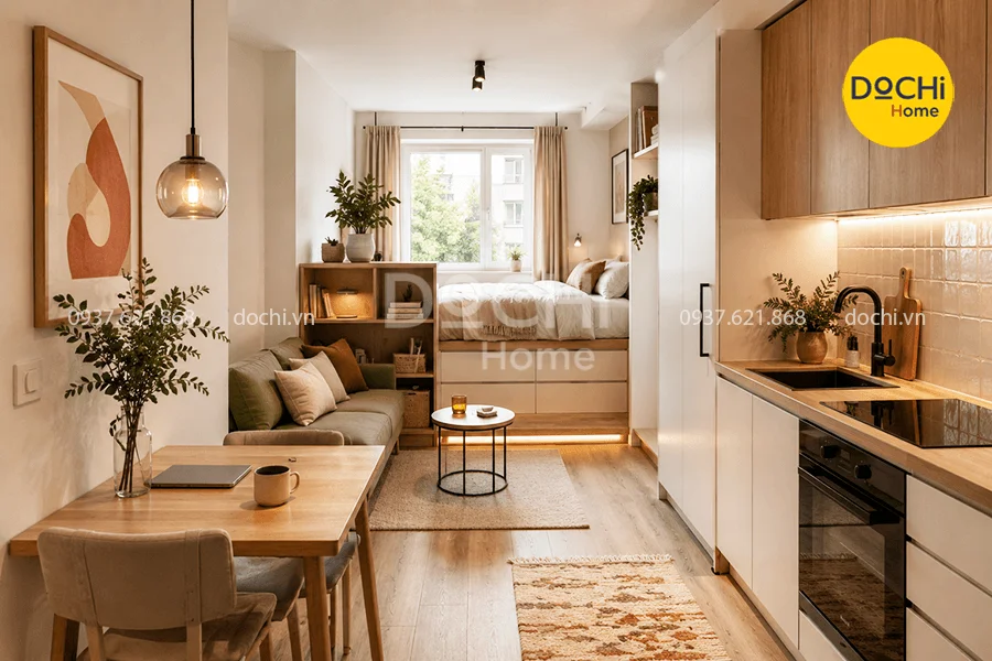 Mẫu thiết kế căn hộ mini 15m2 cho từng không gian