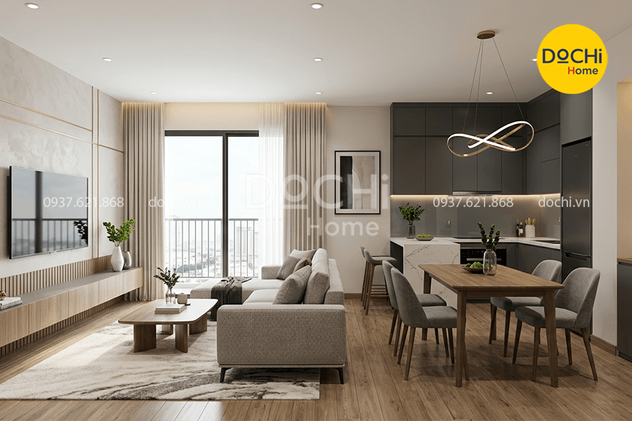 Tổng hợp các mẫu thiết kế nội thất chung cư 52m2 đẹp đầy đủ tiện nghi