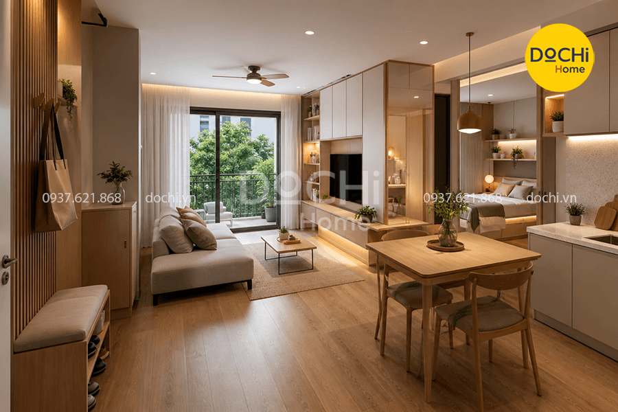 Kinh nghiệm khi thiết kế nội thất chung cư 52m2