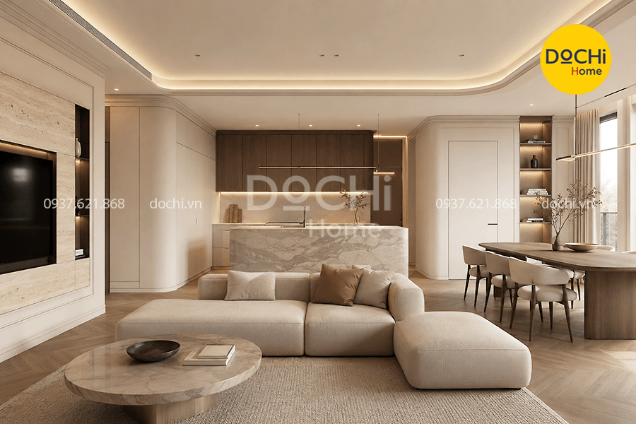 Các yếu tố ảnh hưởng tới giá thi công nội thất chung cư 120m2