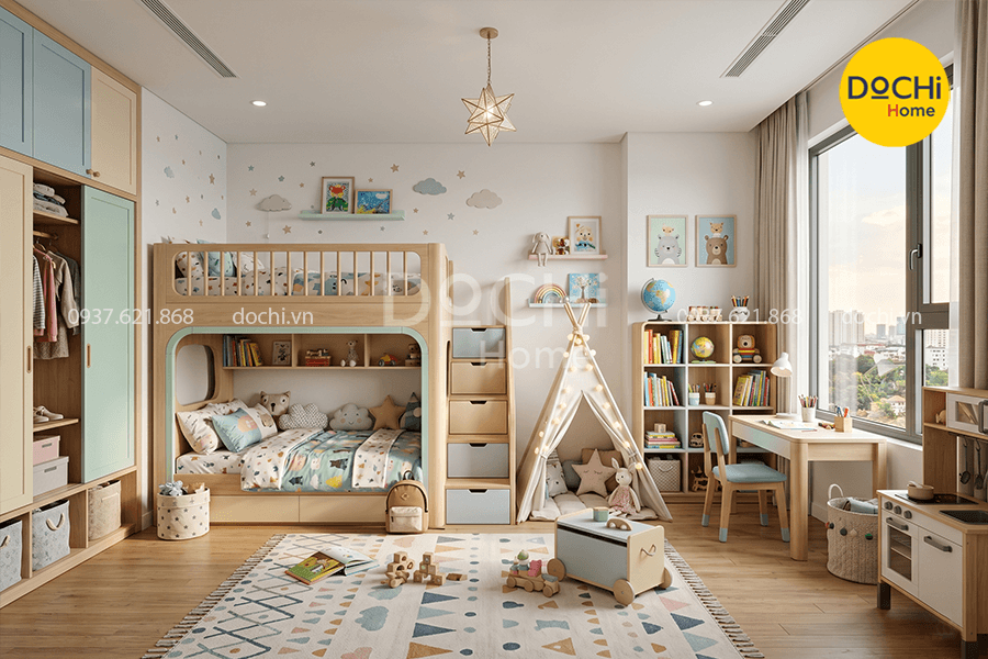 Thiết kế nội thất phòng ngủ cho bé ấn tượng