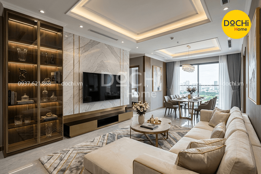 Mẫu thiết kế nội thất chung cư 150m2 phong cách Luxury