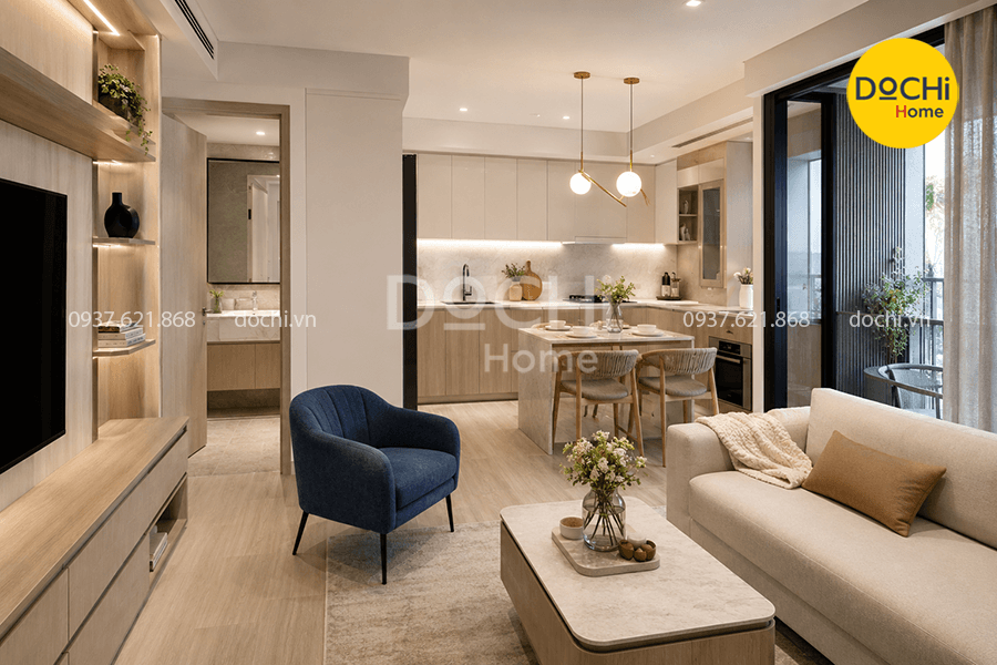 Kinh nghiệm hữu ích khi thiết kế nội thất căn hộ 58m2