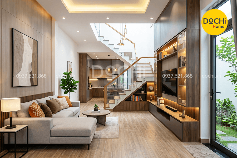 Mẫu thiết kế nội thất, bố trí không gian cho phòng khách