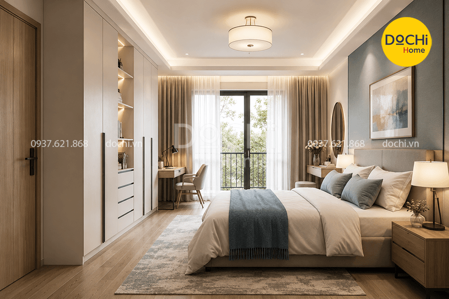 Mẫu thiết kế nội thất, bố trí không gian cho phòng ngủ