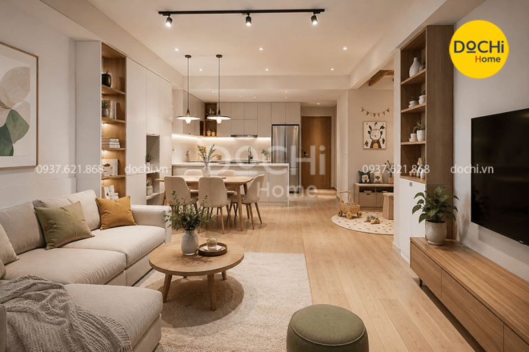 21+ Mẫu thiết kế nội thất căn hộ 59m2 đẹp, tối ưu diện tích