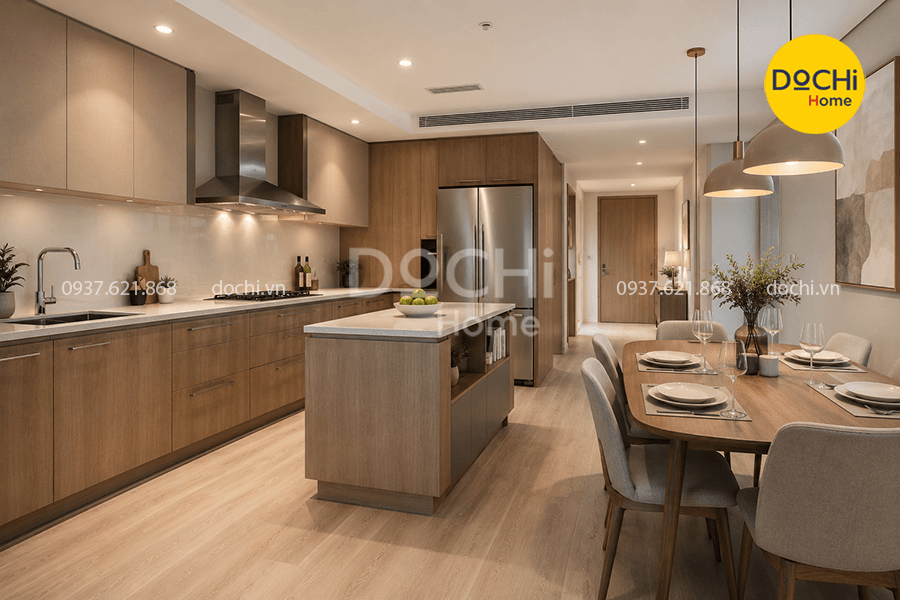 Bố trí nội thất chung cư cho phòng bếp