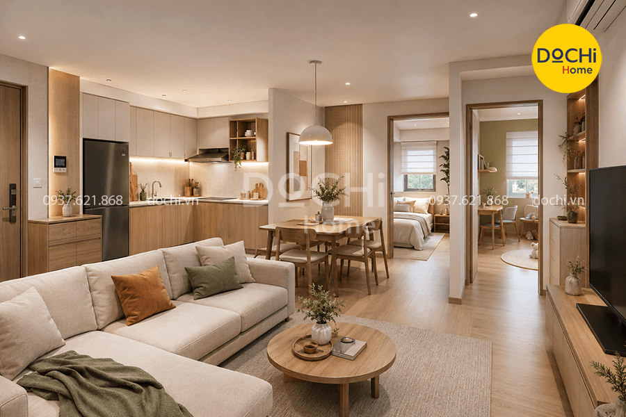 Bố trí nội thất cho chung cư diện tích vừa (50 - 75m2)