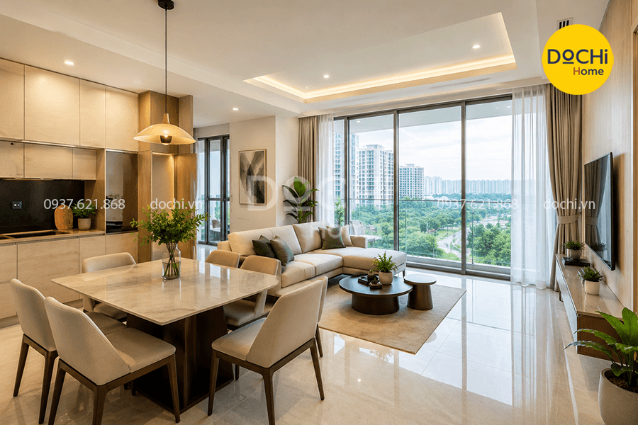 Thiết kế thi công nội thất căn hộ Celadon Tân Phú